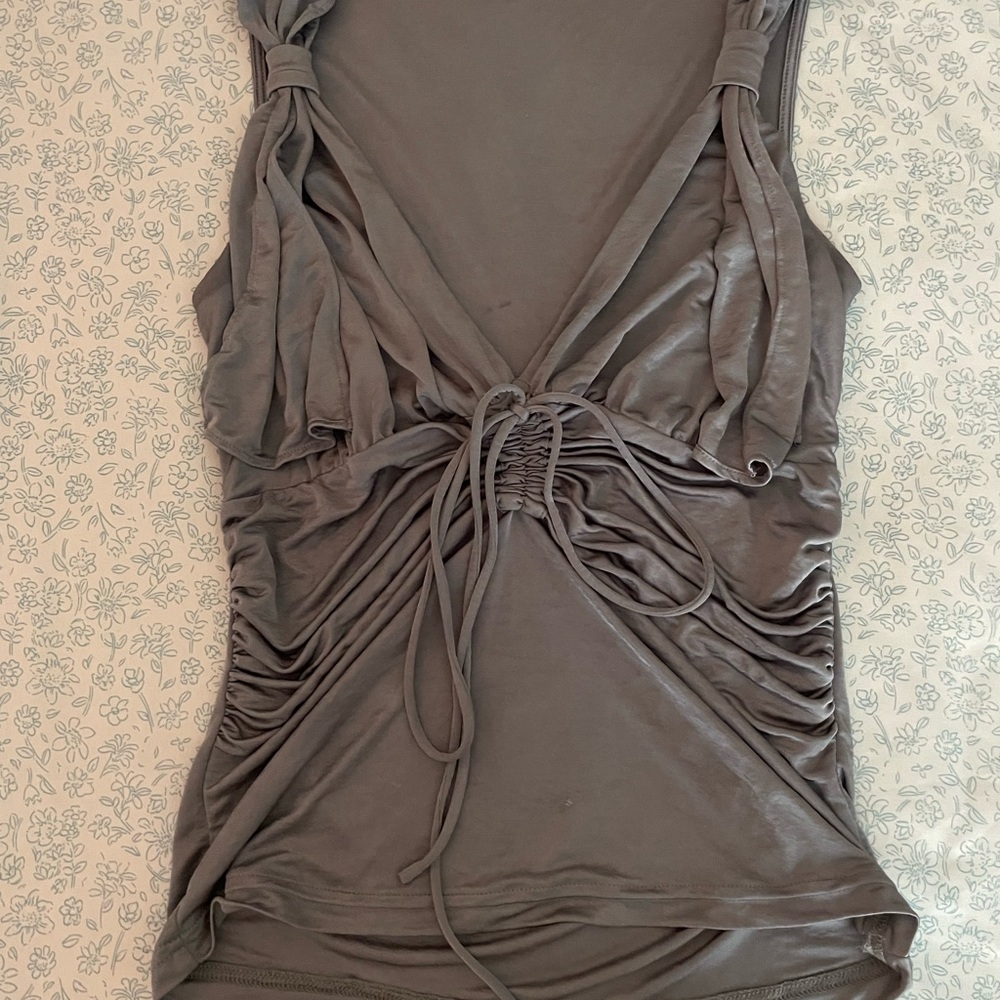 Morgan de Toi Gray Ruched Top